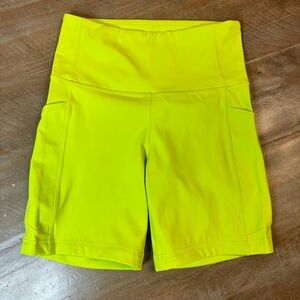 ⭐️CRZ YOGA lime green workout athletic biker shorts with pockets